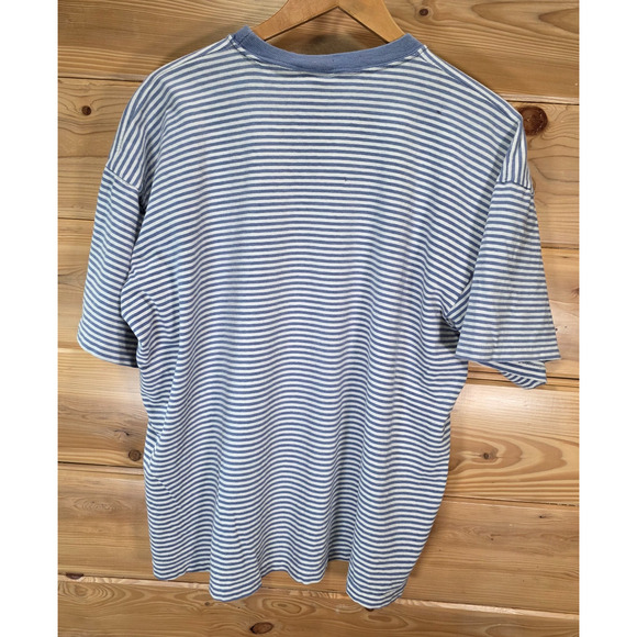 Vintage 90s Disney Store Mickey Mouse T Shirt Striped USA Distress Stain READ - Picture 3 of 16